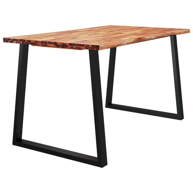 vidaXL tömör akácfa étkezőasztal természetes éllel 140 x 80 x 75 cm
