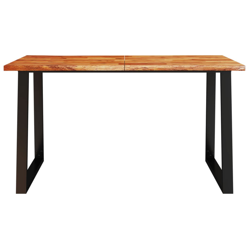 vidaXL tömör akácfa étkezőasztal természetes éllel 140 x 80 x 75 cm