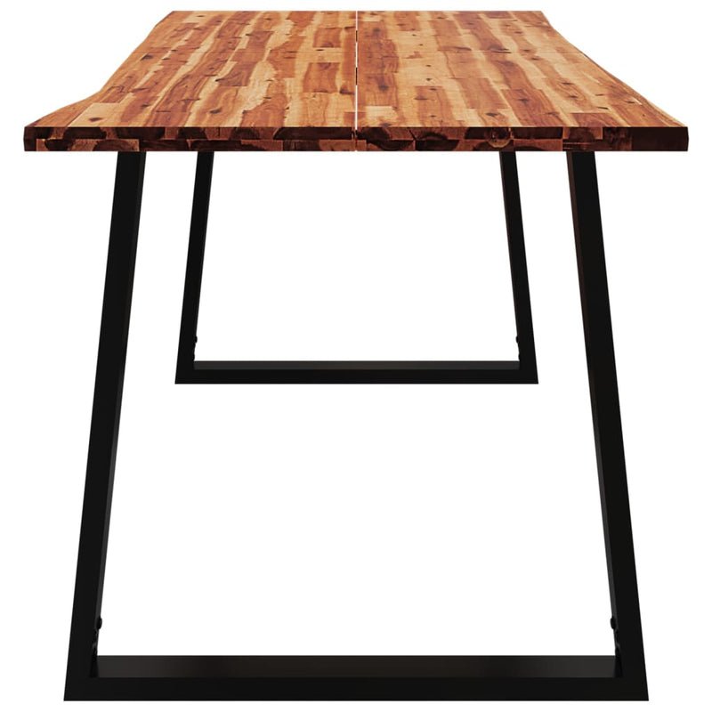 vidaXL tömör akácfa étkezőasztal természetes éllel 160 x 80 x 75 cm