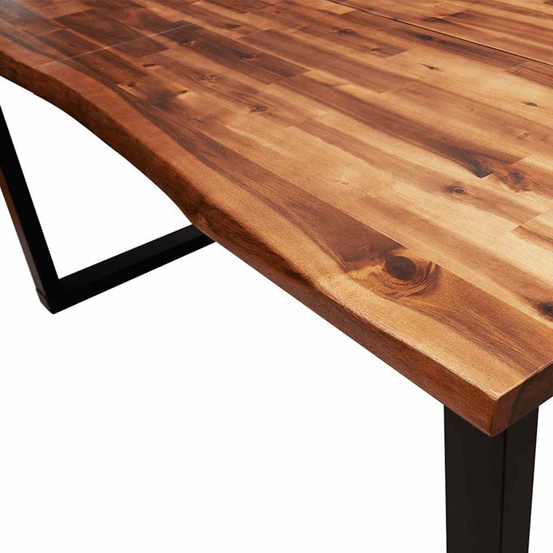 vidaXL tömör akácfa étkezőasztal természetes éllel 160 x 80 x 75 cm