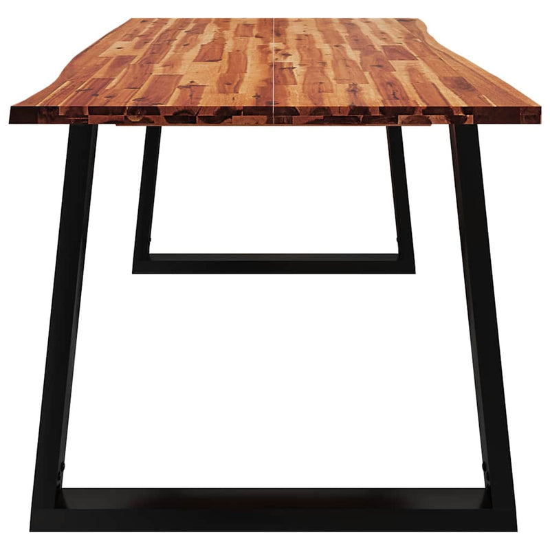 vidaXL tömör akácfa étkezőasztal természetes éllel 180 x 90 x 75 cm