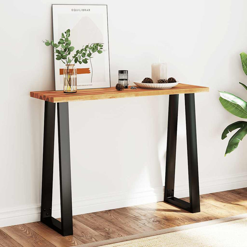 vidaXL tömör akácfa konzolasztal természetes éllel 110x35x80 cm