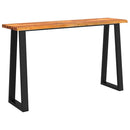 vidaXL tömör akácfa konzolasztal természetes éllel 140 x 40 x 80 cm