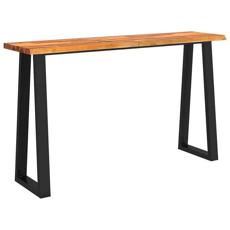 vidaXL tömör akácfa konzolasztal természetes éllel 140 x 40 x 80 cm