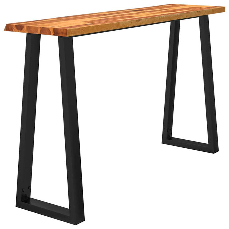 vidaXL tömör akácfa konzolasztal természetes éllel 140 x 40 x 80 cm