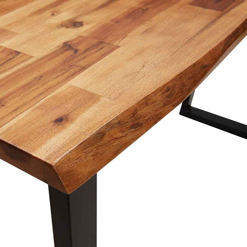 vidaXL tömör akácfa konzolasztal természetes éllel 140 x 40 x 80 cm