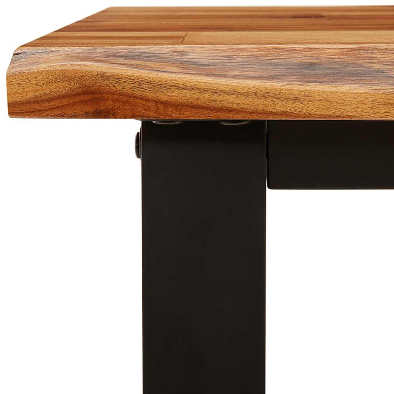 vidaXL tömör akácfa konzolasztal természetes éllel 140 x 40 x 80 cm