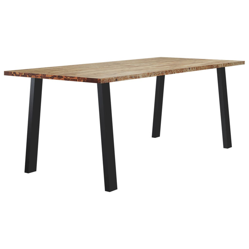 vidaXL tömör akácfa étkezőasztal 200x90x75 cm