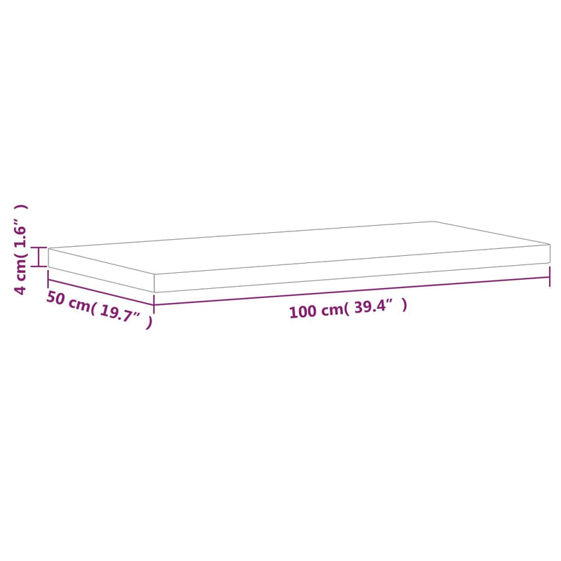 vidaXL tömör bükkfa téglalap alakú asztallap 100x50x4 cm