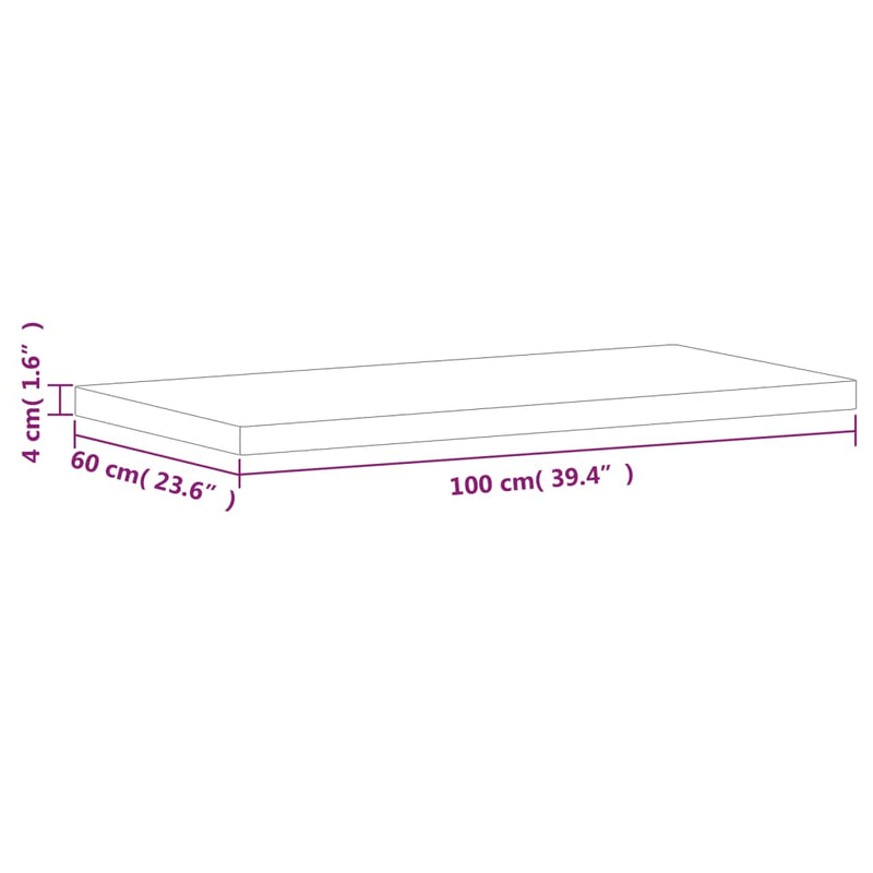 vidaXL tömör bükkfa téglalap alakú asztallap 100x60x4 cm