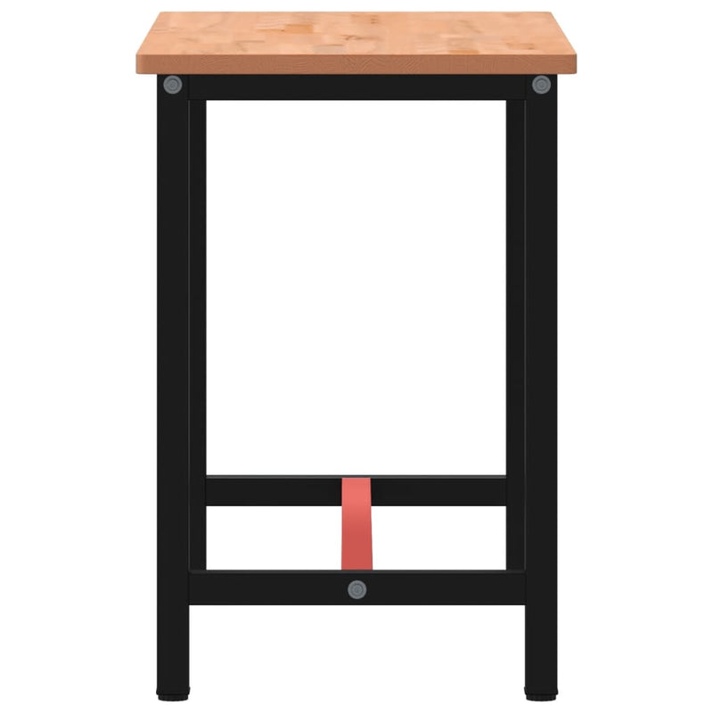 vidaXL tömör bükkfa és fém munkaasztallap 115 x 55 x 81,5 cm