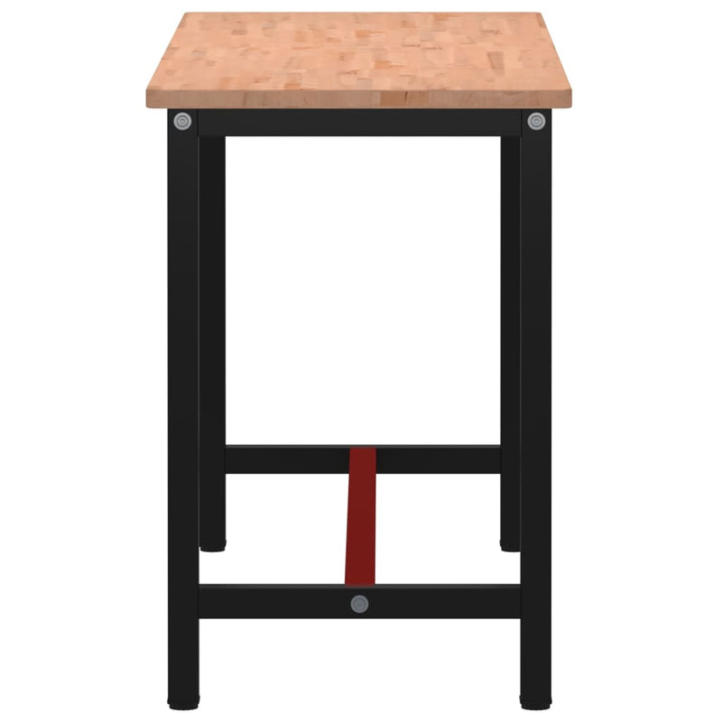vidaXL tömör bükkfa és fém munkaasztallap 150x55x81,5 cm