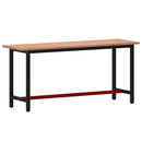vidaXL tömör bükkfa és fém munkaasztallap 180x55x81,5 cm
