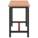 vidaXL tömör bükkfa és fém munkaasztallap 200x55x81,5 cm
