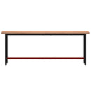 vidaXL tömör bükkfa és fém munkaasztallap 220x55x81,5 cm