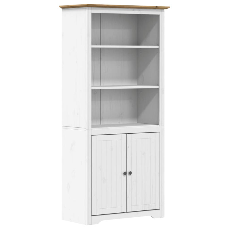 vidaXL BODO fehér és barna tömör fenyőfa könyvespolc 82 x 40 x 173 cm