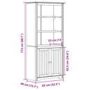 vidaXL BODO fehér és barna tömör fenyőfa könyvespolc 82 x 40 x 173 cm