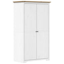 vidaXL BODO fehér és barna tömör fenyőfa ruhásszekrény 99x53,5x173 cm