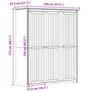 vidaXL BODO fehér tömör fenyőfa ruhásszekrény 146x53,5x173 cm