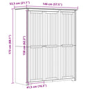 vidaXL BODO szürke tömör fenyőfa ruhásszekrény 146x53,5x173 cm