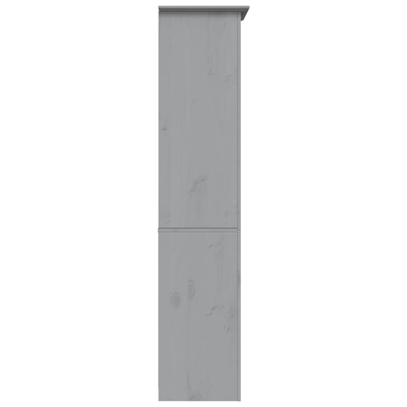 vidaXL BODO szürke tömör fenyőfa könyvszekrény 82 x 40 x 173 cm