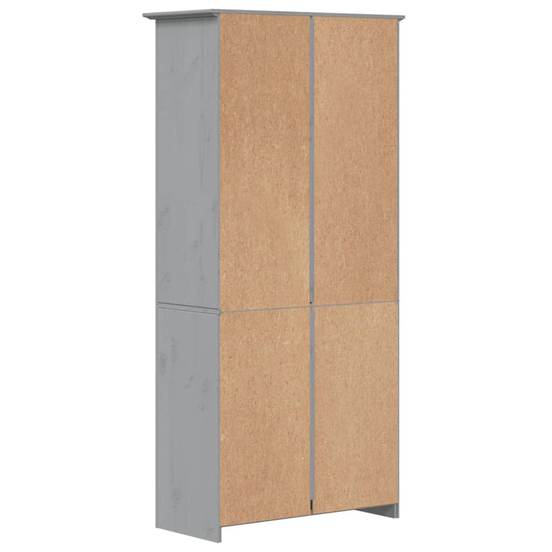 vidaXL BODO szürke tömör fenyőfa könyvszekrény 82 x 40 x 173 cm