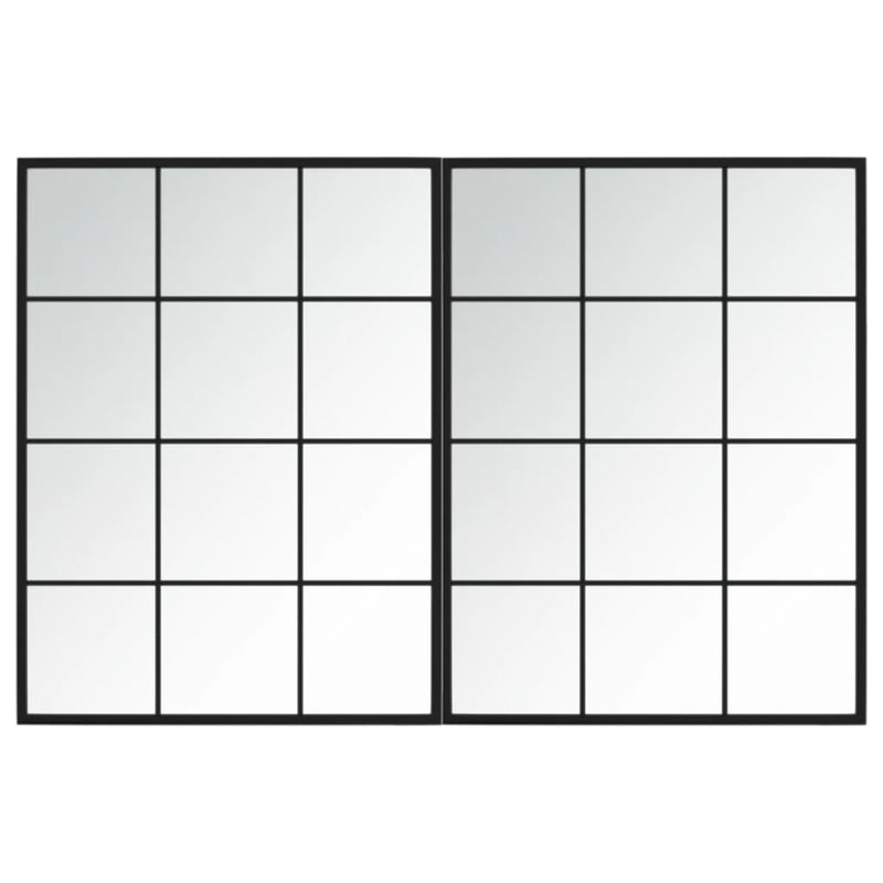 vidaXL 2 db fekete fém fali tükör 80x60 cm