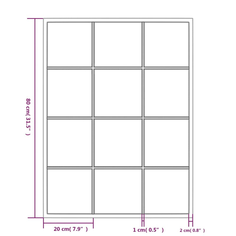 vidaXL 2 db fekete fém fali tükör 80x60 cm