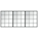 vidaXL 3 db fekete fém fali tükör 80x60 cm