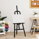 vidaXL fekete tömör fenyőfa festőállvány 53,5x95x127 cm