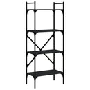 vidaXL 4 szintes fekete szerelt fa könyvespolc 56 x 31,5 x 138,5 cm