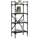 vidaXL 4 szintes fekete szerelt fa könyvespolc 56 x 31,5 x 138,5 cm