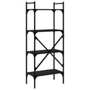 vidaXL 4 szintes fekete szerelt fa könyvespolc 56 x 31,5 x 138,5 cm