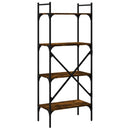 vidaXL 4 szintes füstös tölgy színű fa könyvespolc 56x31,5x138,5 cm