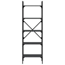 vidaXL 5 szintes fekete szerelt fa könyvespolc 56 x 31,5 x 174 cm