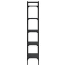 vidaXL 5 szintes fekete szerelt fa könyvespolc 56 x 31,5 x 174 cm