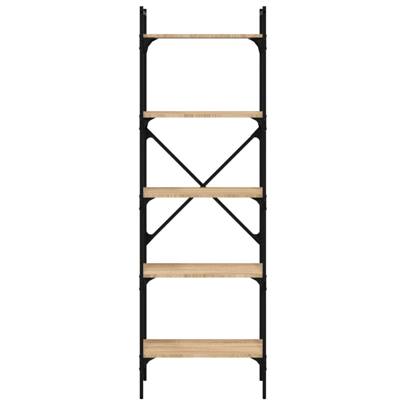vidaXL 5 szintes sonoma tölgy színű fa könyvespolc 56 x 31,5 x 174 cm