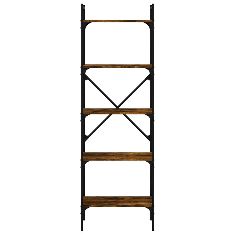 vidaXL 5 szintes füstös tölgy színű fa könyvespolc 56 x 31,5 x 174 cm