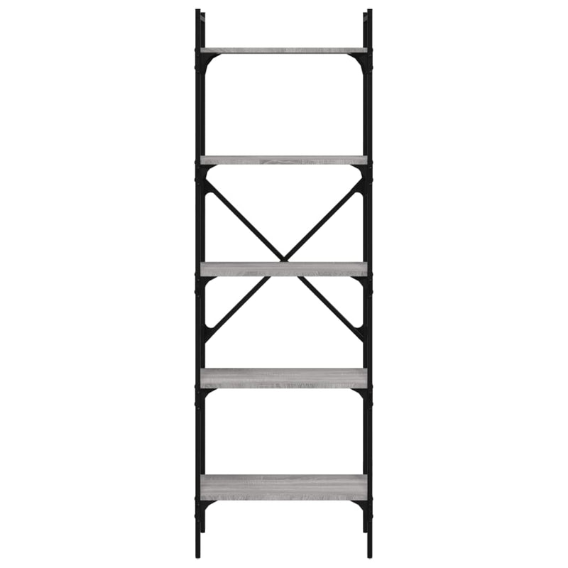 vidaXL 5 szintes szürke sonoma színű fa könyvespolc 56 x 31,5 x 174 cm