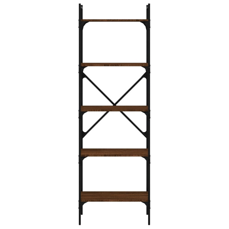 vidaXL 5 szintes barna tölgyszínű fa könyvespolc 56 x 31,5 x 174 cm