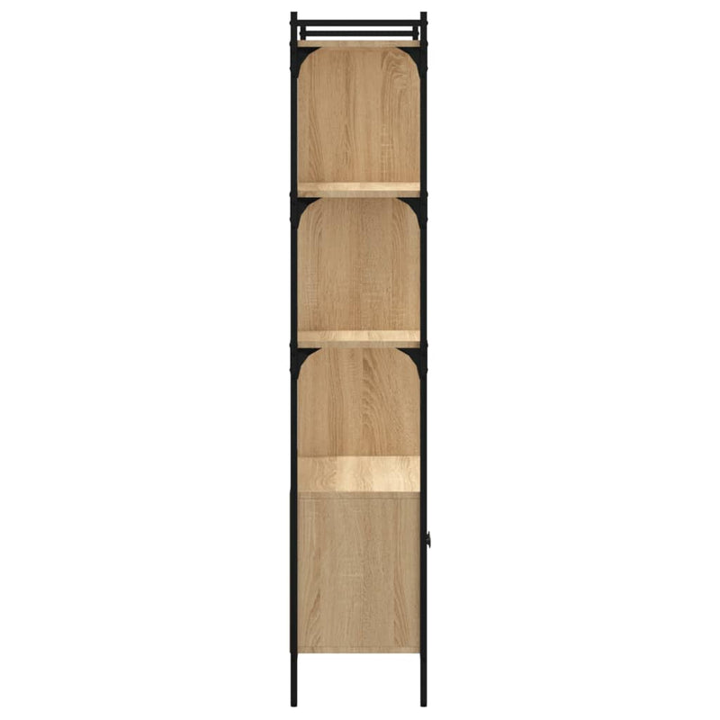 vidaXL sonoma tölgyfa ajtós könyvespolc 76,5x30x154,5 cm rétegelt fa