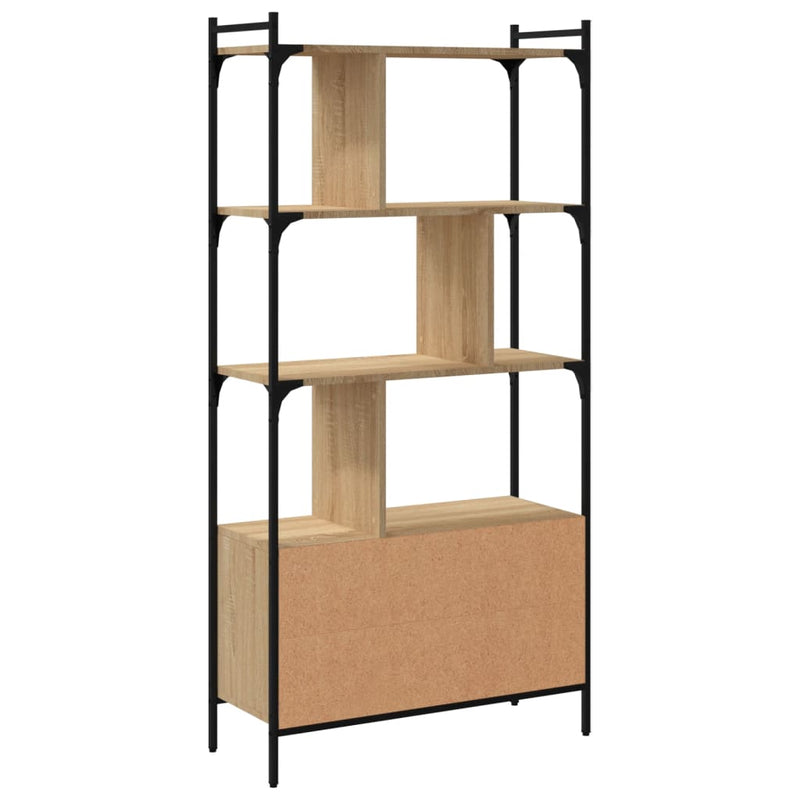vidaXL sonoma tölgyfa ajtós könyvespolc 76,5x30x154,5 cm rétegelt fa