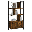 vidaXL füstös tölgy szerelt fa könyvespolc ajtókkal 76,5x30x154,5 cm