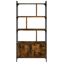 vidaXL füstös tölgy szerelt fa könyvespolc ajtókkal 76,5x30x154,5 cm