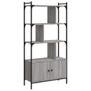 vidaXL szürke sonoma szerelt fa könyvespolc ajtókkal 76,5x30x154,5 cm