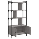 vidaXL szürke sonoma szerelt fa könyvespolc ajtókkal 76,5x30x154,5 cm