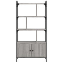 vidaXL szürke sonoma szerelt fa könyvespolc ajtókkal 76,5x30x154,5 cm