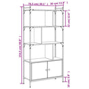 vidaXL szürke sonoma szerelt fa könyvespolc ajtókkal 76,5x30x154,5 cm