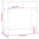 vidaXL szürke sonoma színű szerelt fa konzolasztal 75 x 34,5 x 75 cm