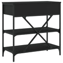 vidaXL fekete szerelt fa tálalóasztal 75 x 34,5 x 75 cm
